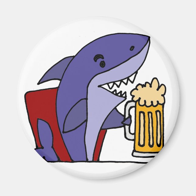 Aimant Bière à boire amusante pour le requin (Devant)