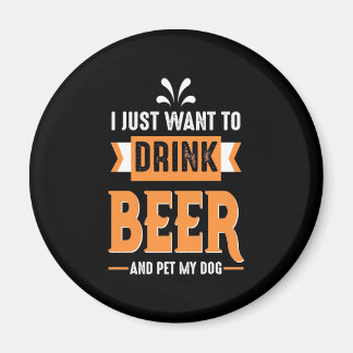Aimant Bière buveuse Bière et chien