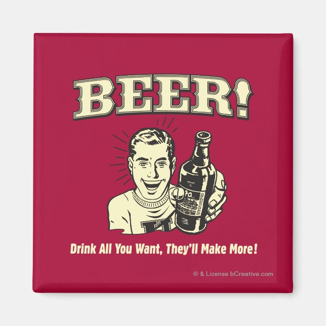 Aimant Bière : Buvez tout ce qu'ils veulent (Devant)