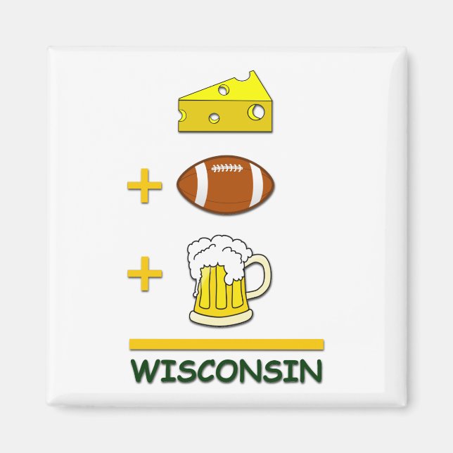 Aimant Bière de football au fromage Wisconsin (Devant)