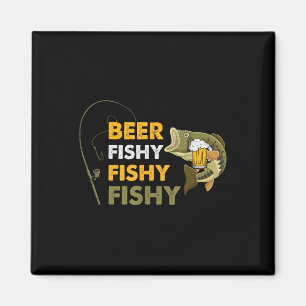 Aimant Biére Poisson Pêche Amoureux Pêcheur Rétro Vin