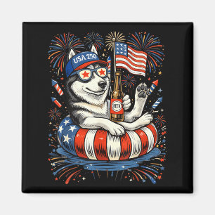 Aimant Bière Retro Husky Usa 250e Anniversaire 4 Juillet