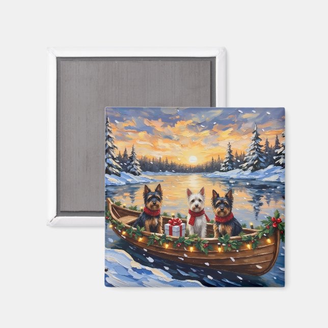 Aimant Biewer Terrier Christmas Boat Holiday (Recto/Verso)