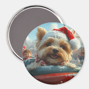 Aimant Biewer Terrier Dog Roller Dessous de verre Noël