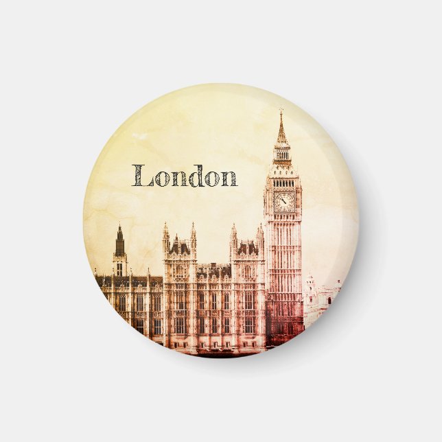 Aimant Big Ben Horloge & Londres, Westminster / Royaume-U (Devant)