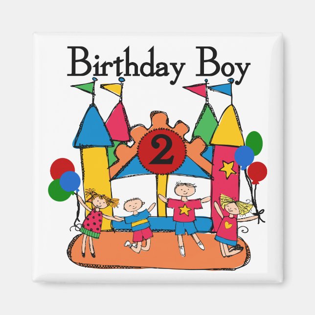 Aimant Big Bounce Boy 2nd Birthday Tshirts et cadeaux (Devant)