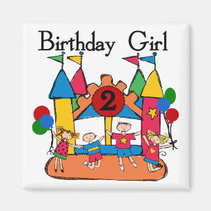 Aimant Big Bounce Girl 2nd Birthday Tshirts et cadeaux