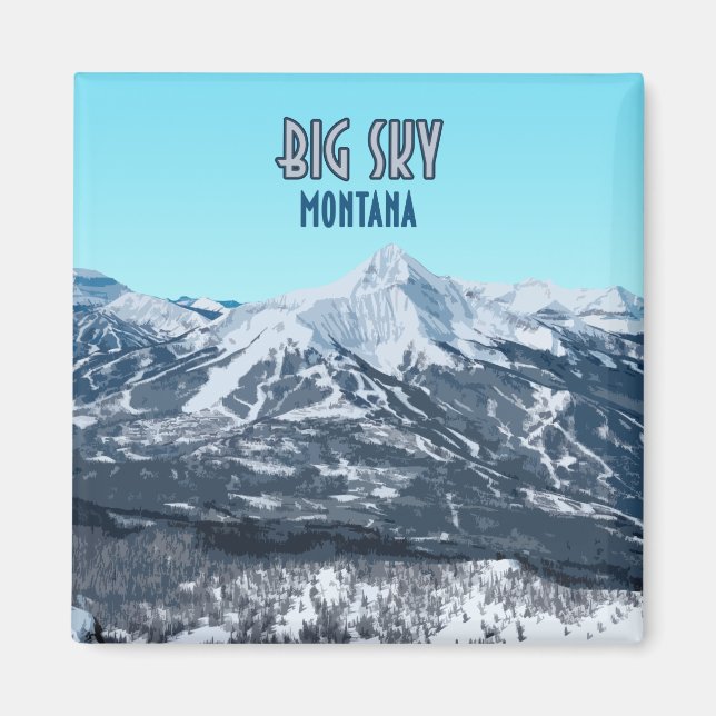 Aimant Big Sky Montana Vintage (Devant)