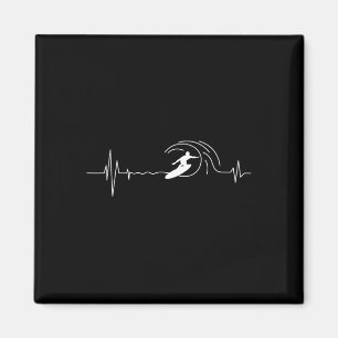 Aimant Big Wave Surfing Heartbeat - Surfers Beach Lover S
