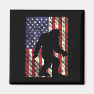 Aimant Bigfoot American US Flag Memorial Day Sasquatch Pa