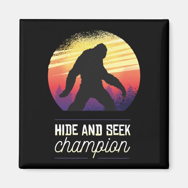 Aimant Bigfoot Cacher et Rechercher Champion - Drôle Yeti (Devant)