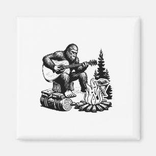 Aimant Bigfoot campe Smore Rock Bigfoot jouant de la guit