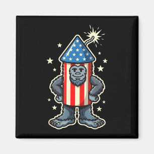 Aimant Bigfoot drôle feu d'artifice 4 juillet sasquatch
