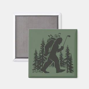 Aimant Bigfoot Golfeur Arbre Drôle Sasquatch Golf Golf