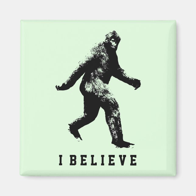 Aimant Bigfoot je crois texte personnalisable (Devant)