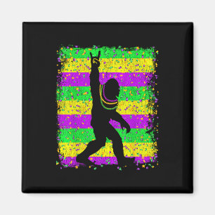 Aimant Bigfoot Mardi Gras Sasquatch Drôle Hommes Enfants