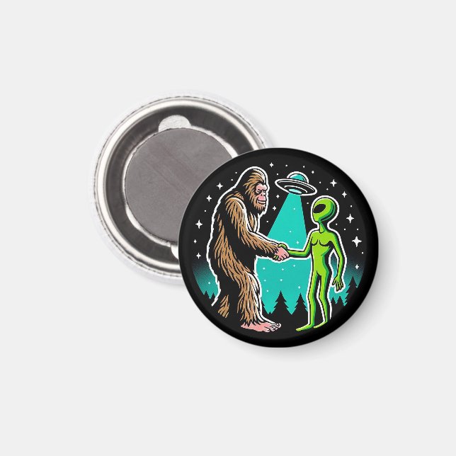 Aimant Bigfoot rencontre un Alien (Recto/Verso)