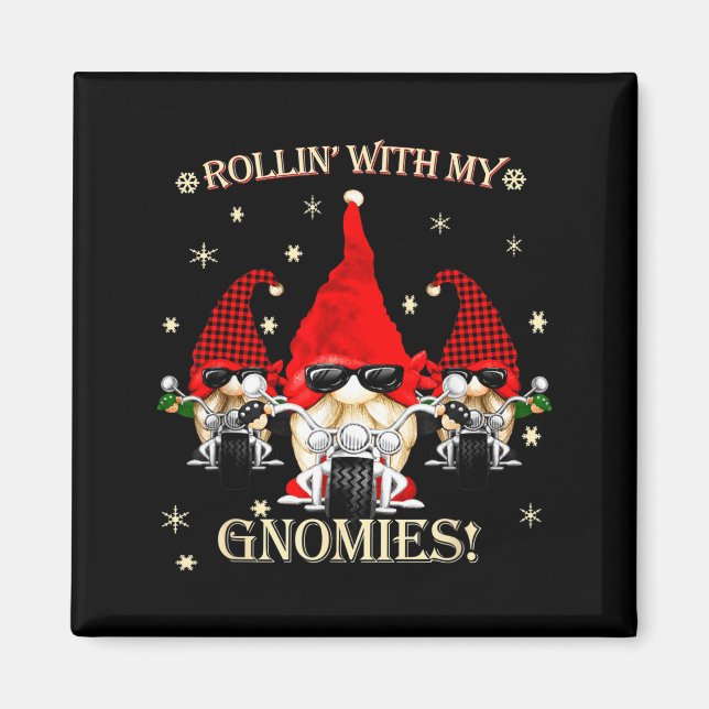 Aimant Biker Christmas Gnomes Biker Garden Christmas Gnom (Devant)