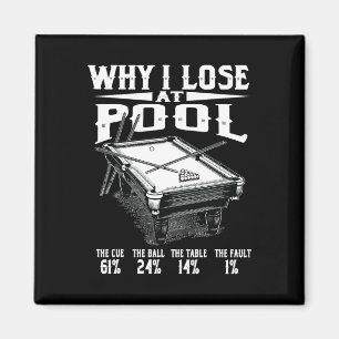 Aimant Billard drôle Pourquoi je perds chez Snooker Billi