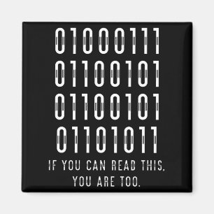 Aimant Binary Computer Programmer Développeur Geek Cadeau