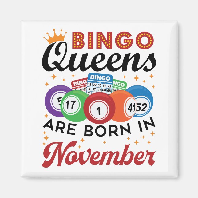 Aimant Bingo Anniversaire Femmes Novembre (Devant)