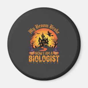 Aimant Biologiste d'Halloween Sorcière Maison Hantée Citr