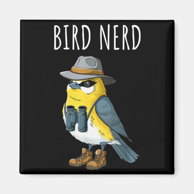 Aimant Bird Nerd Funny Bird Watching Birding Bird Lover W (Devant)
