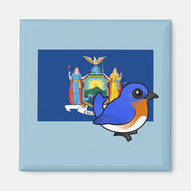 Aimant Birdorable de l'État de New York : Eastern Bluebir (Devant)