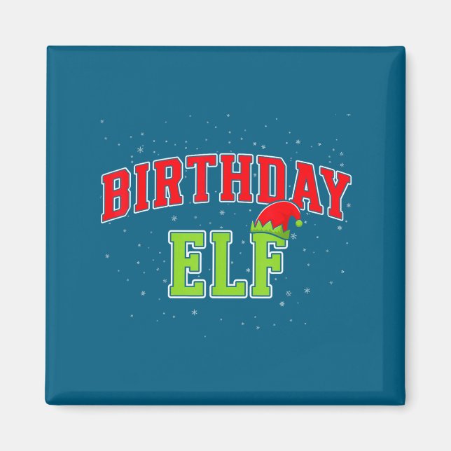 Aimant Birthday Elf Christmas Family Matching Group Xmas  (Devant)