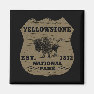 Aimant Bison Vintage Parc National de Yellowstone