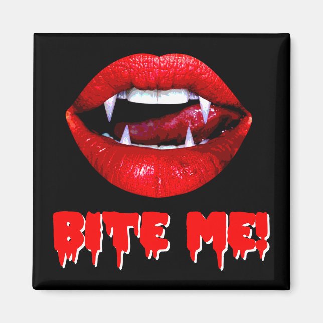 Aimant Bite Me Vampire Halloween (Devant)