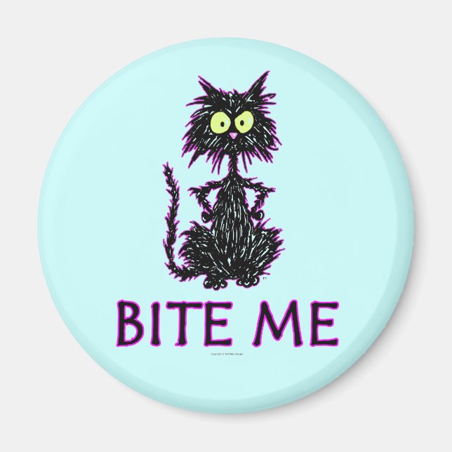 Aimant Bite-Moi ! Conception de cadeaux de chat (Devant)