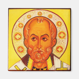 Aimant bizantin orthodoxe d'icône de Saint-Nicola