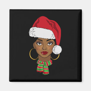 Aimant Black African American Père Noël Afro Christmas Me