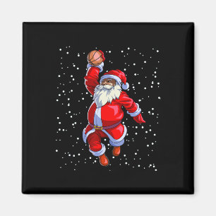 Aimant Black African American Santa Claus Basketball afro