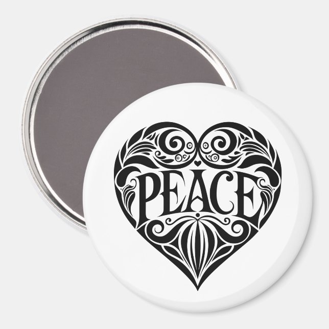 AIMANT BLACK AND WHITE PEACE HEART (Recto/Verso)