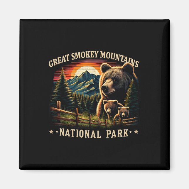 Aimant Black Bear Mother Great Smokey Mountains National  (Devant)