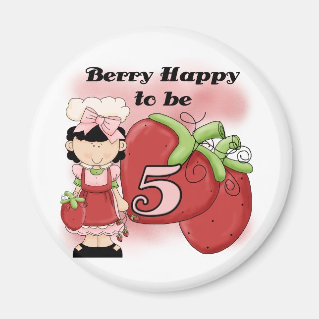 Aimant Black Berry Happy 5th Birthday Tshirts et cadeaux (Devant)