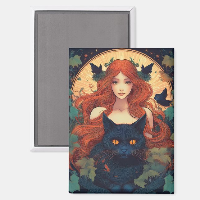 Aimant Black Cat Magic (Recto/Verso)