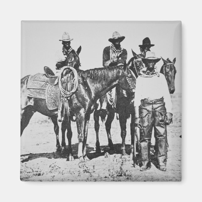 Aimant Black Cowboys à Bonham, Texas, vers 1890 (photo b/ (Devant)