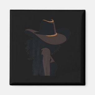 Aimant Black Cowgirl Texas Western Rodeo Melanin Black Hi