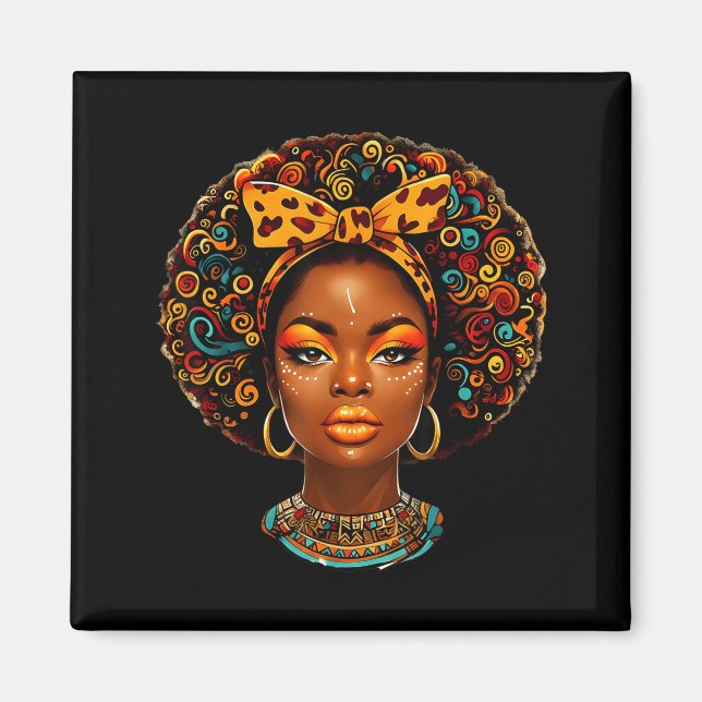 Aimant Black Girl Magic Afro Melanin Queen African Americ (Devant)
