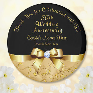 Aimant Black Gold, 50e anniversaire Mariage de fête Faveu