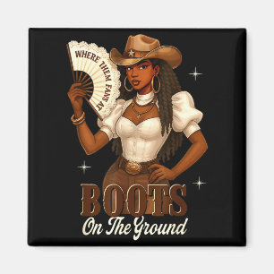 Aimant Black History Boots sur le terrain Cowgirl Western