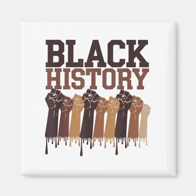 Aimant Black History Month Hands Symbol Afro Motivation  (Devant)