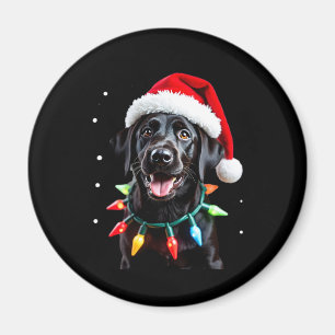Aimant Black Lab Labrador Christmas Tree Light Pyjama Chi