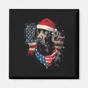 Aimant Black Lab Labrador Vintage Père Noël Pajama de Noë