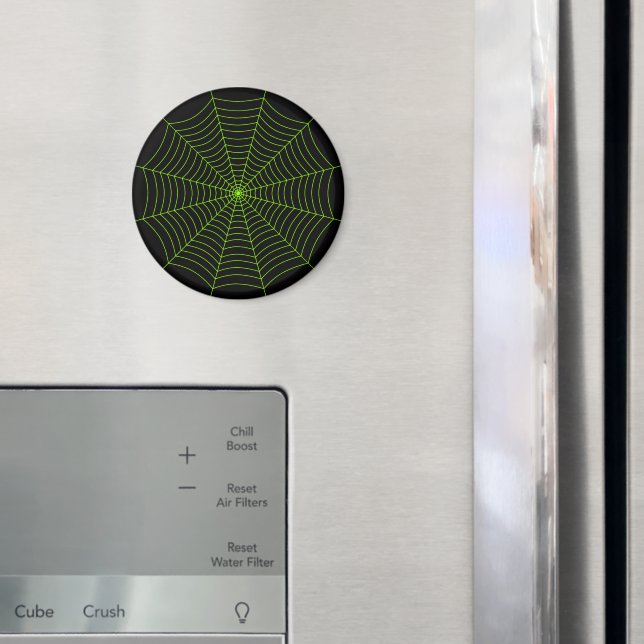 Aimant Black neon vert toile d'araignée Halloween motif (In situ (réfrigérateur))