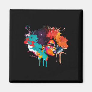 Aimant Black Queen Afro Melanin Driving Art Lover Amériqu