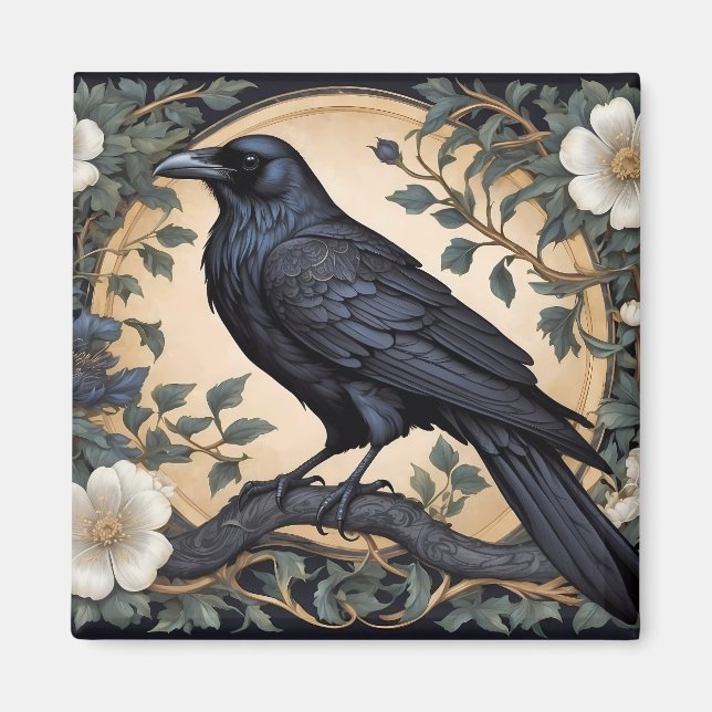 Aimant Black Raven William Morris inspiré (Devant)